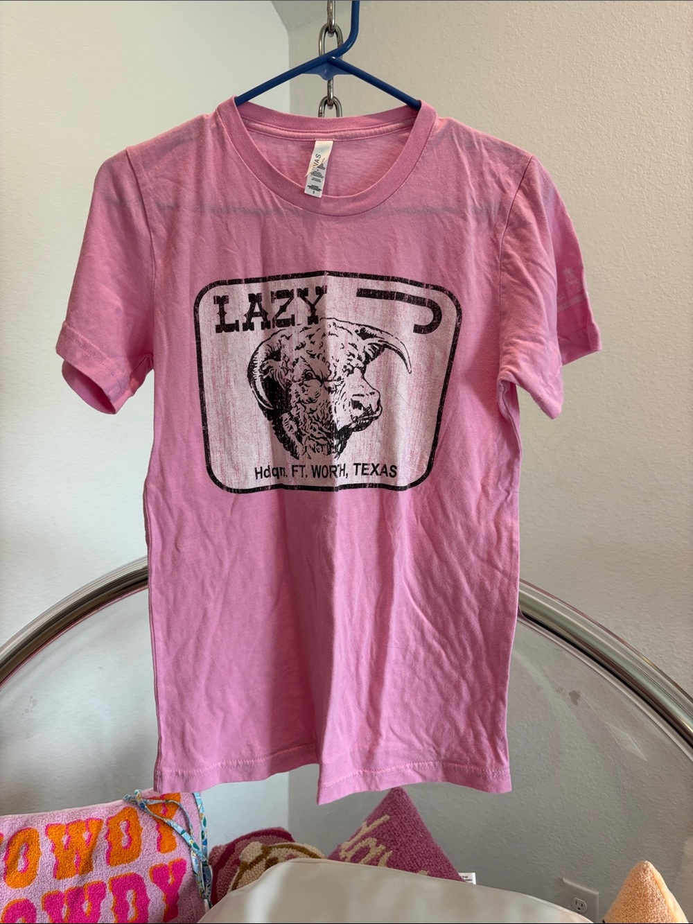 Lazy Ft. Worth Texas Pink Graphic Tee